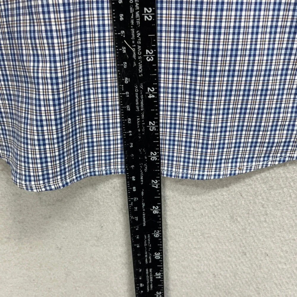 UNTUCKit Button Up Shirt Men Small Blue Varick Check Performance Casual Preppy